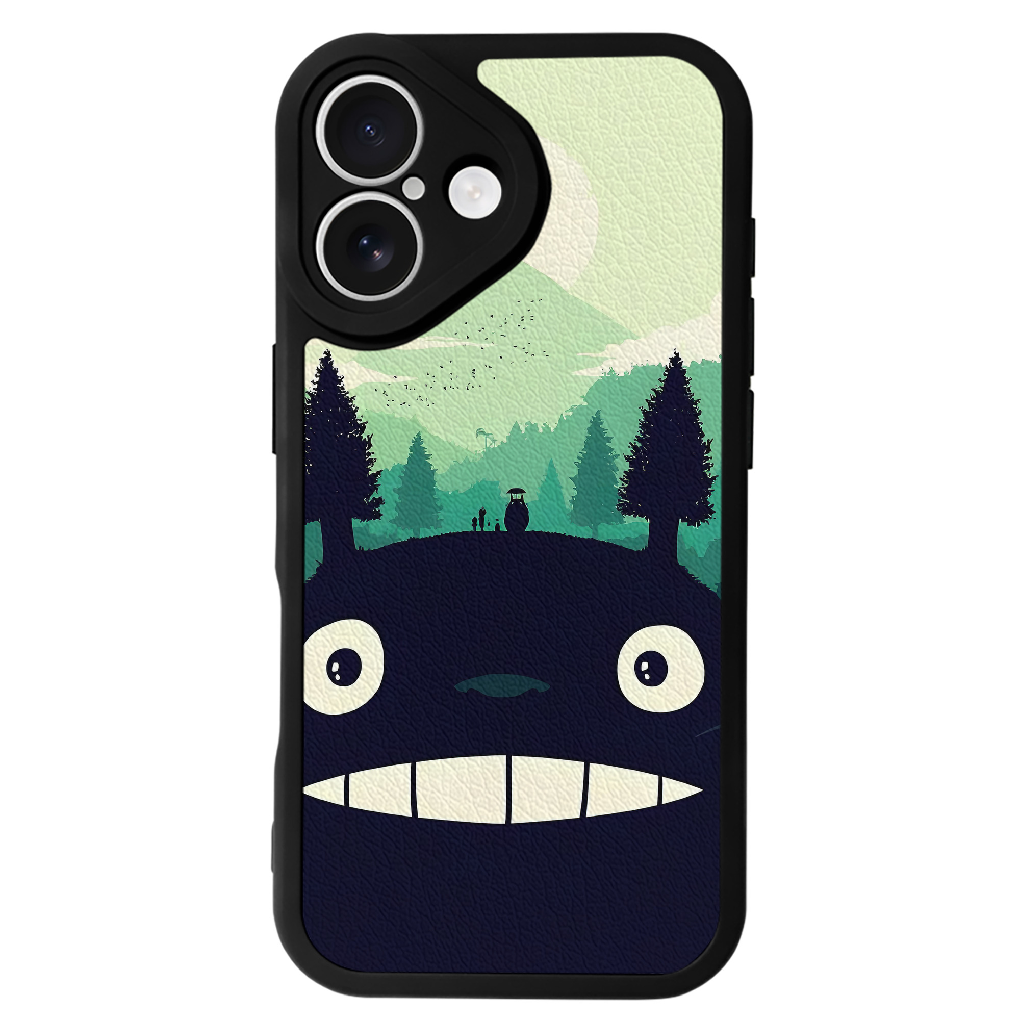 （画像用） となりのトトロ 草壁メイ 草壁サツキ My Neighbor Totoro Satsuki Kusakabe Mei Kusakabe 【iPhone 16シリーズ対応】シリコンスマホケース（レザー調） 材質：シリコン